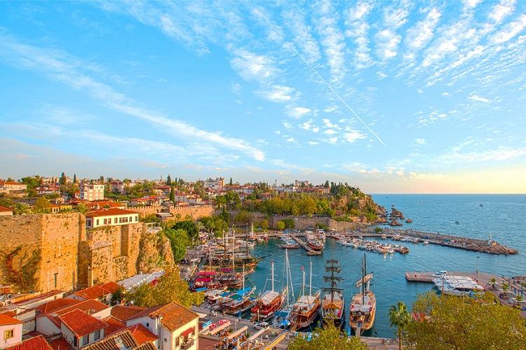 Body Pillow Old harbour in Antalya, Turkey - PIXERS.HK